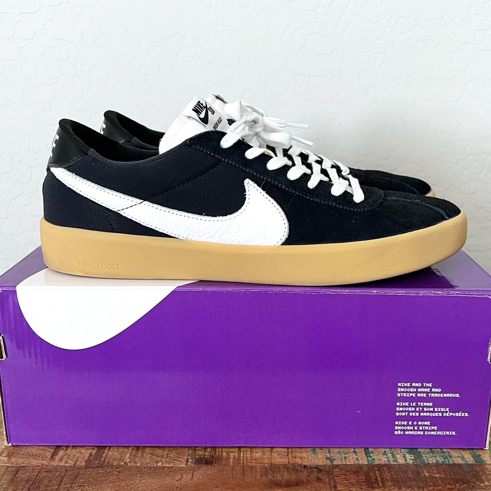 Nike SB Bruin React Skate CJ1661-002 Blazer Black White Gum Mens 13